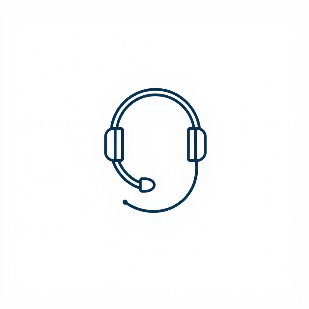 Customer support headset icon, symbolizing service